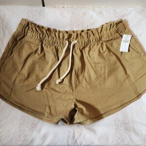 Old Navy Shorts Womens Medium Tan Lounge Casual Pull On Drawstring Relaxed Fit